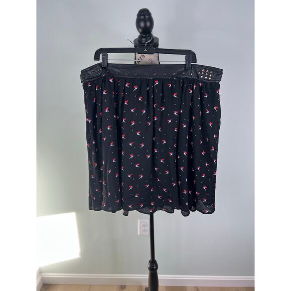 Torrid Studded Belted Bird Black Skirt - Picture 2 of 10